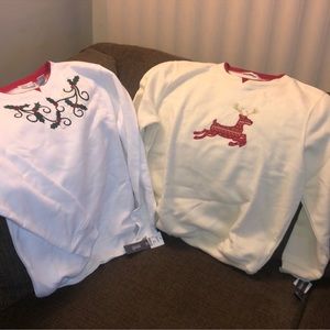 2 NEW Women’s Hastings & Smith Petites Holiday Sweatshirts Medium Petite